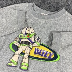 Vintage Disney Kids Sweatshirt Buzz Lightyear‎ Crewneck Size 5 Gray Pullover